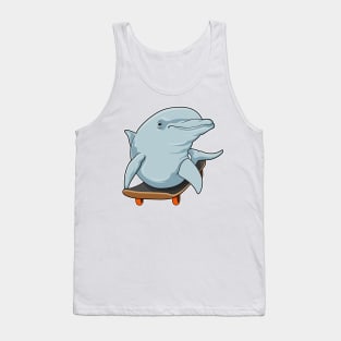 Dolphin as Skater with Skateboard Tank Top